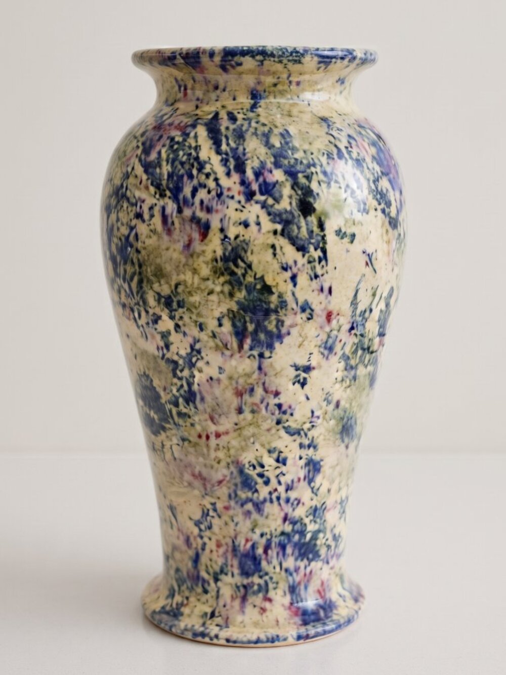Vintage Kings Pottery Seagrove NC 1996 Signed Speckled Handmade Art Vase 9”